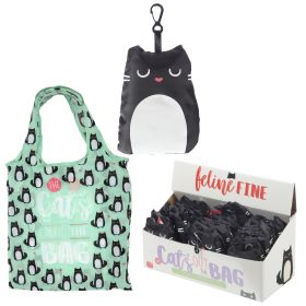 Foldable Reusable Shopping Bag Feline Fine The Cats Out of the Bag