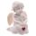 White Cherub Sitting with Red Heart Gem