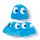 Relaxeazzz Pac-Man Blue Ghost Shaped Travel Pillow & Eye Mask