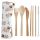 Mopps Pug 100% Natural Bamboo Cutlery 6 Piece Set 
