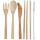 Mopps Pug 100% Natural Bamboo Cutlery 6 Piece Set 