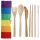 Somewhere Rainbow Stripes 100% Natural Bamboo Cutlery 6 Piece Set 