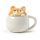 Shiba Inu Peeping Lid Ceramic Lidded Animal Mug