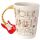 Guitar with Sheet Music Decal Ceramic Shaped Handle Mug