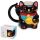 Black Maneki Neko Lucky Cat Ceramic Shaped Mug