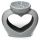 Eden Grey Ceramic Heart Shaped Double Dish Oil & Wax Burner