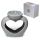 Eden Grey Ceramic Heart Shaped Double Dish Oil & Wax Burner