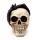 Gruesome Skull Head with Bat Decoration