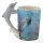Dolphin Underwater Decal Ceramic Shaped Handle Mug
