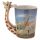 Giraffe Savannah Decal Ceramic Shaped Handle Mug