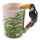 Toucan with Jungle Decal Ceramic Shaped Handle Mug