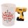 Electric Drill with Builder Decal Ceramic Shaped Handle Mug
