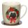 Kim Haskins Christmas Wreath Cat Porcelain Mug & Coaster Set