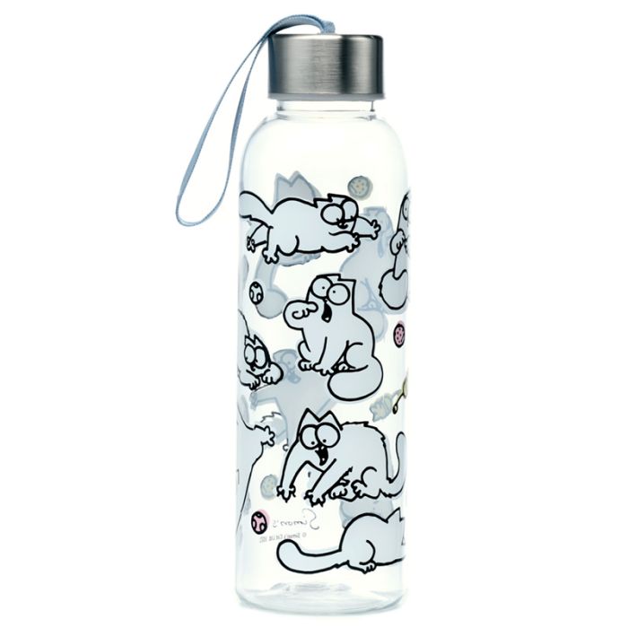 Simon's Cat 2021 500ml Shatterproof Water Bottle with Metallic Lid