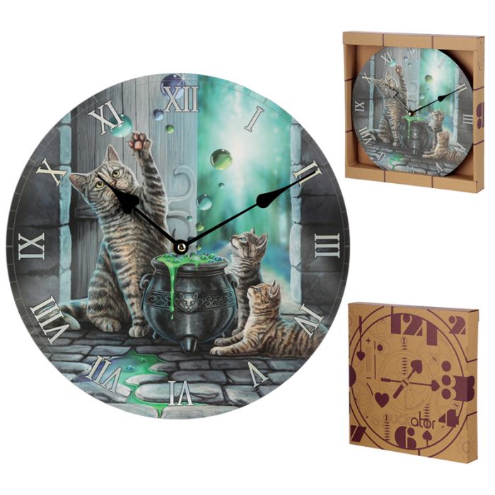 Lisa Parker Hubble Bubble Cat & Kitten Picture Clock