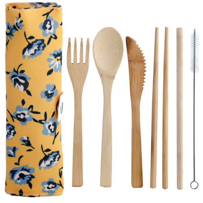 Peony Pick of the Bunch 100% Natural Bamboo Cutlery 6 Piece Set 