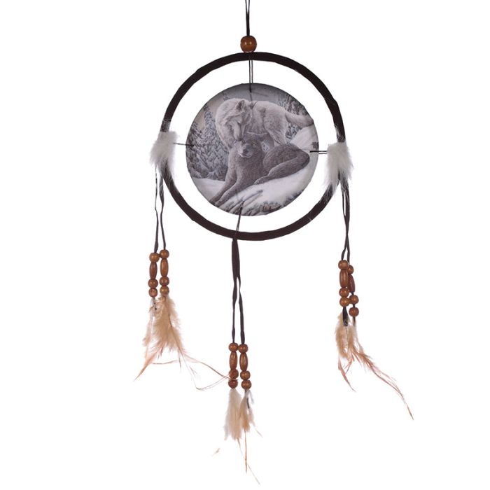 Lisa Parker Snow Kisses Wolf Dreamcatcher 16cm