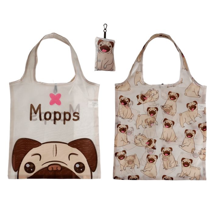 Foldable Reusable Shopping Bag Mopps Pug