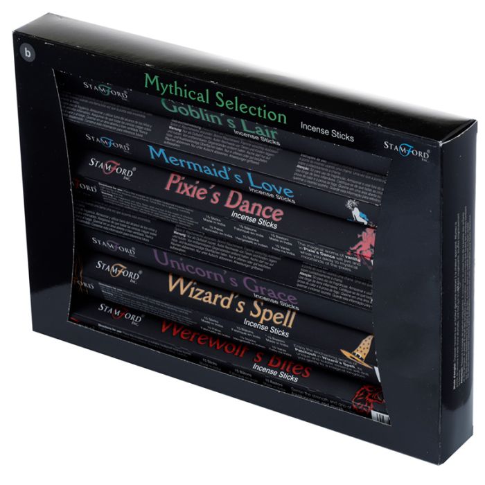 37324 Stamford Hex Black Incense Sticks 6 Pack Variety Set Mythical Grace