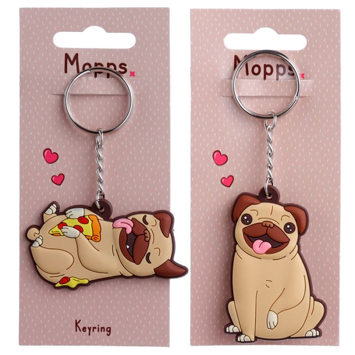 Mopps Pug PVC Keyring