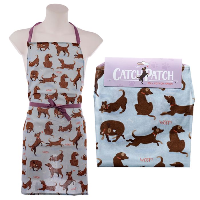Poly Cotton Apron Catch Patch Dog Design