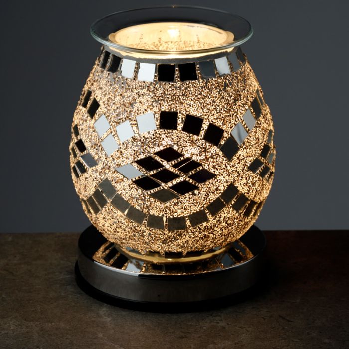 EU 2 Pin Plug Eden Diamond Mirror Mosaic Electric Wax Melt Aroma Warmer Lamp