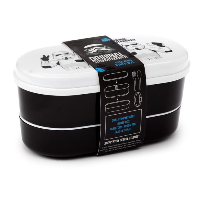 The Original Stormtrooper Stacked Bento Box Lunch Box with Cutlery