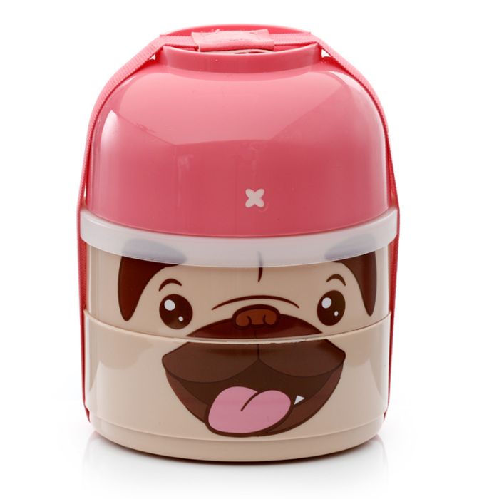 Mopps Pug Stacked Round Bento Lunch Box