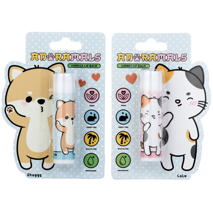 Lola the Cat & Shuggs the Shiba Inu Adoramals Pets Stick Lip Balm