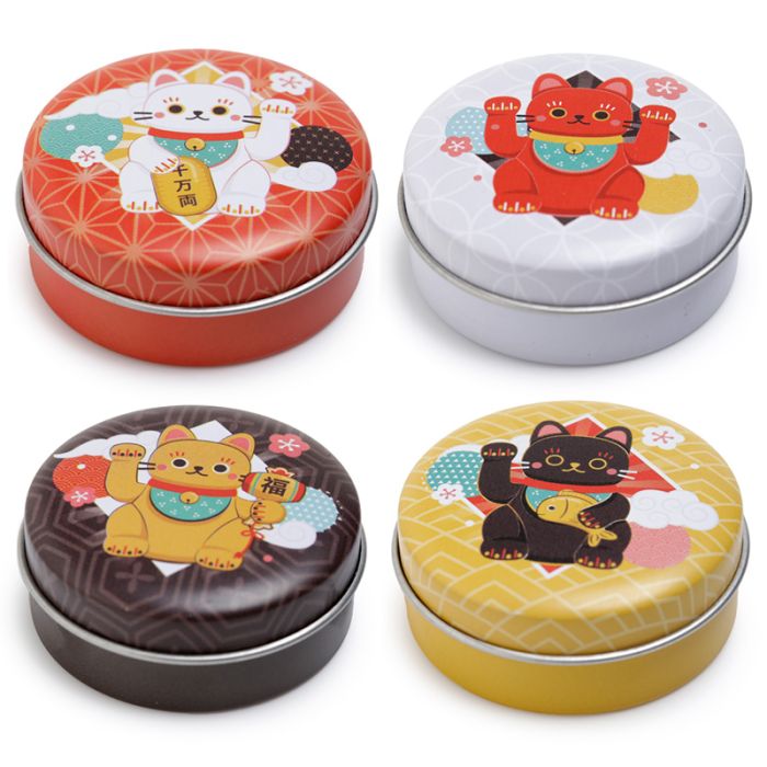 Maneki Neko Lucky Cat Lip Balm in a Tin