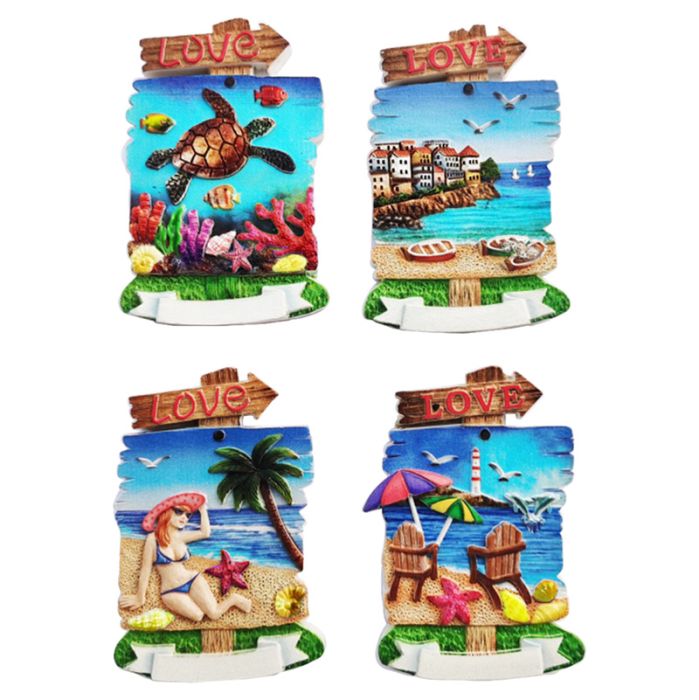 3D Printed Souvenir Seaside Magnet LOVE Seaside Panorama