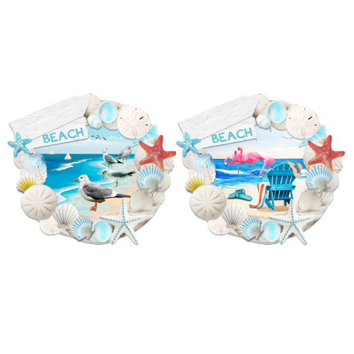 3D Printed Souvenir Seaside Magnet Blue Beach Shells Frame