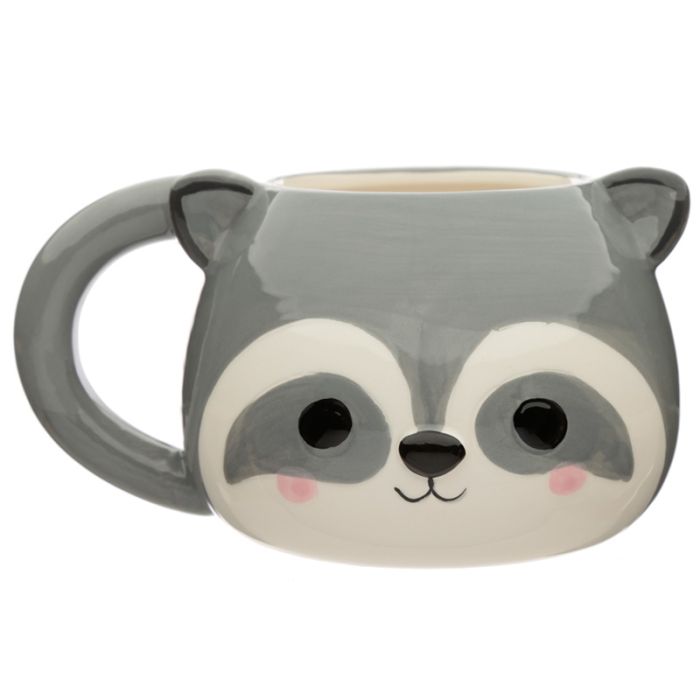 Adoramals Raccoon Head Ceramic Shaped Mug
