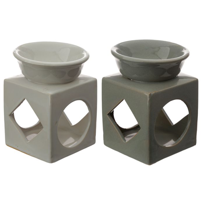Eden Cube Ceramic Oil & Wax Burner with Geometric Cut-out