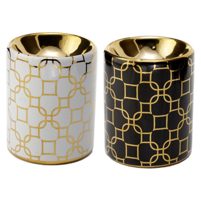 Eden Metallic Gold Geometric Ceramic Mini Oil Burner