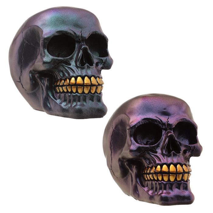Dark Metallic & Gold Skull Decoration