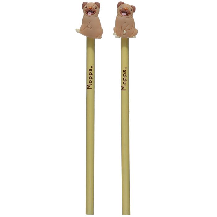Mopps Pug Pencil with PVC Topper