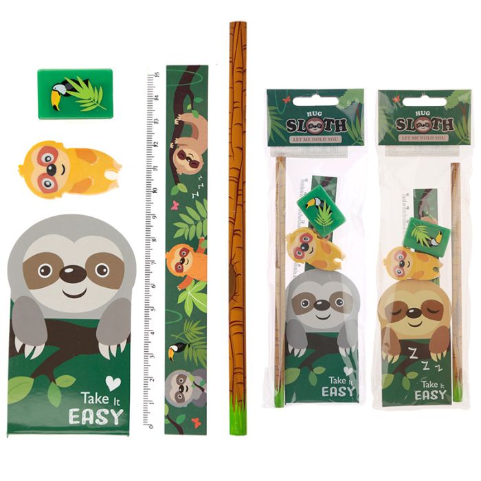 Sloth 5 Piece Stationery Set