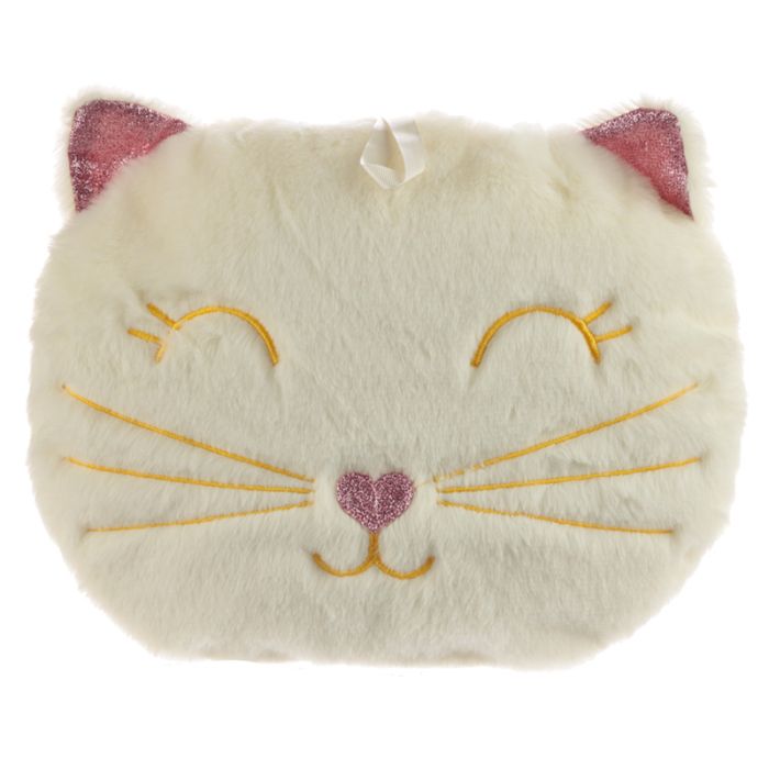 Feline Fine Cat 400ml Hot Water Bottle Cushion with Plush Cover