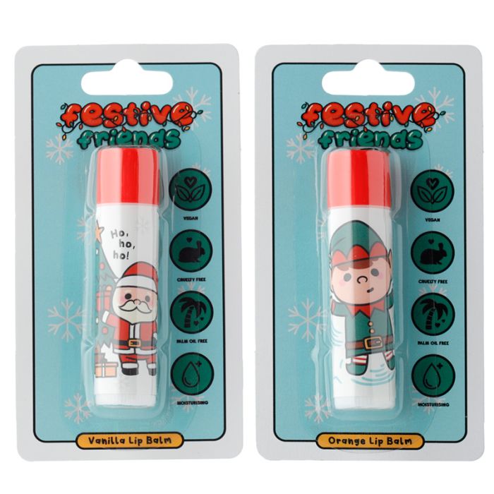Festive Friends Christmas Elf & Santa Stick Lip Balm 