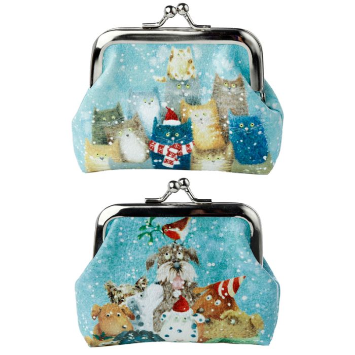 Jan Pashley Christmas Cats & Dogs Tic Tac Purse