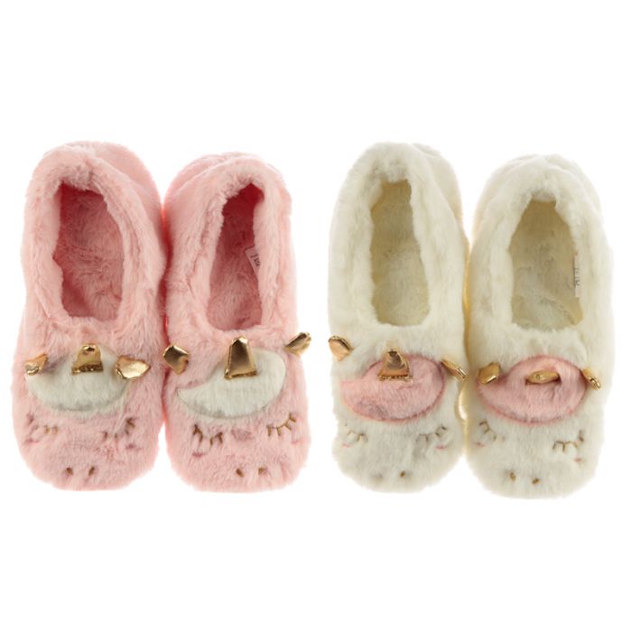 Enchanted Rainbows Unicorn Plush Toesties Warmer Slippers