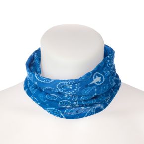 Blue Patterned Neck Warmer Tube Scarf