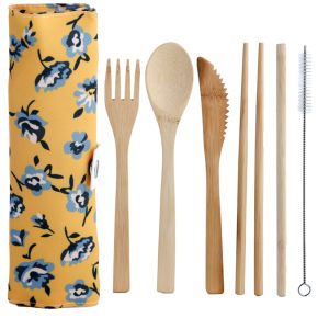 Peony Pick of the Bunch 100% Natural Bamboo Cutlery 6 Piece Set 