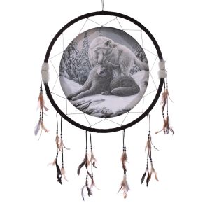 Lisa Parker Snow Kisses Wolf Dreamcatcher 60cm