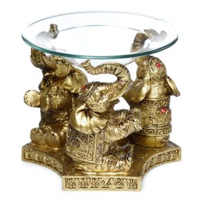 Lucky Elephant Gold Oil & Wax Burner