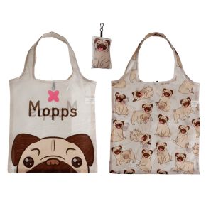Foldable Reusable Shopping Bag Mopps Pug