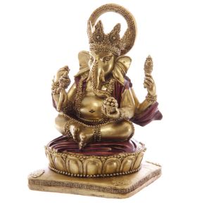 Gold & Red Ganesh Statue 14cm
