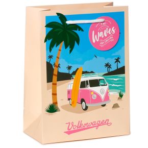 Volkswagen VW T1 Camper Bus Waves are Calling Gift Bag Medium