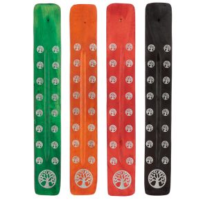 Tree of Life Wooden Ashcatcher Incense Sticks Burner